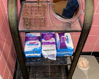 Metal bathroom shelf