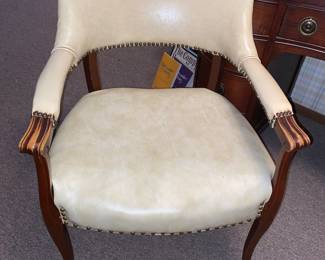 White leather chair
