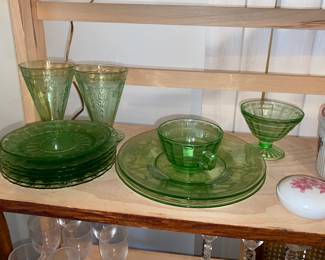 Green depression glass