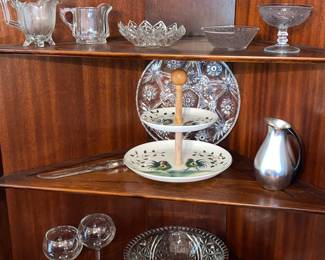 Glass and ceramic serving pieces and decor