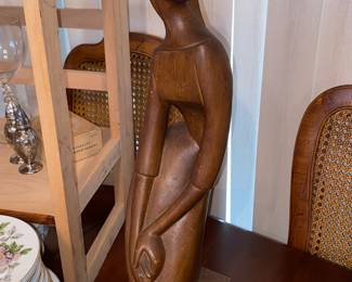 Wooden carved female figure