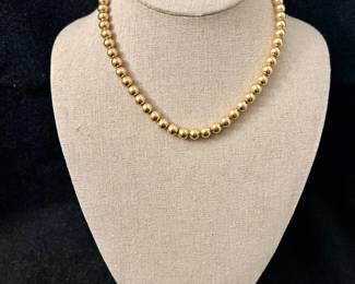 14K Gold Bead Necklace