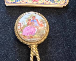 Enamel Pocket Comb (England) & Compact Mirror