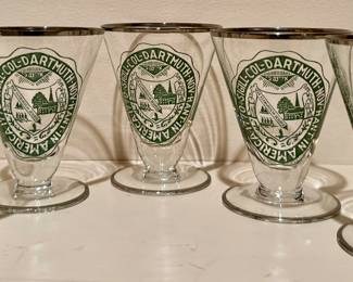 Vintage Dartmouth College Glasses, set of 5