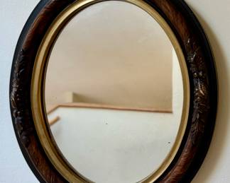 Vintage Carved Walnut Mirror