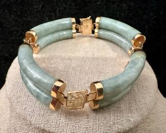 14K Gold & Jade Bracelet
