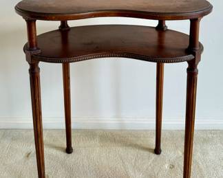 Paine Furniture Two Tiered Kidney Shaped Side Table