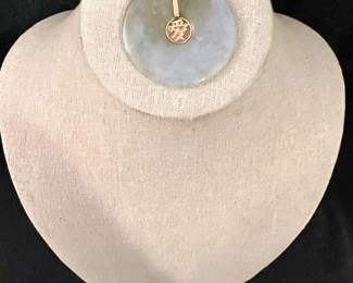 14K Gold & Jade Pendant