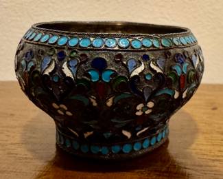 19th C. Enamel Russian Salt