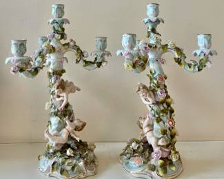 Pair, German Neo-Rococo Candelabras