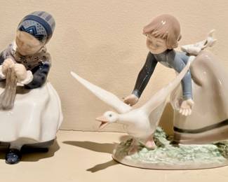 Lladro, Wild Goose Chase and Royal Copenhagen Knitting Girl