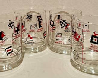 Vintage Advertising ENCO Libbey Tumbler Bar Glasses