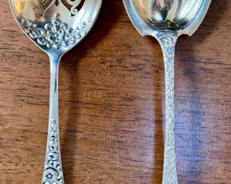 Bigelow, Kennard & Co. (left) & Shreve, Crump & Low Serving Spoons (right)