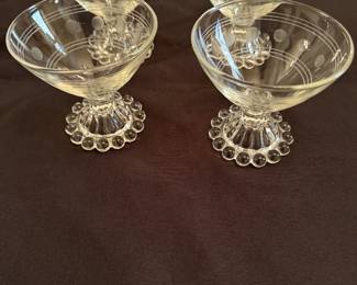 MCM Etched Boopie Footed Sherbet Glasses
