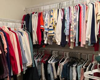 Lots of women’s clothing,
Some men’s clothing too