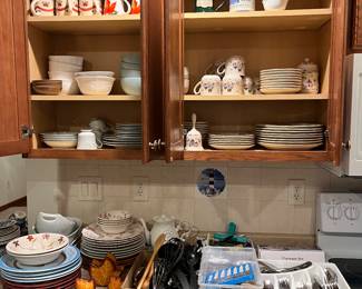 Silverware, dishes, typical kitchen
