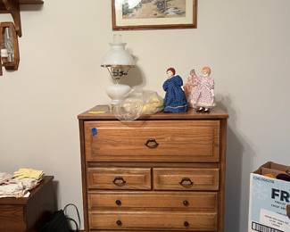Nice oak dresser, antique dolls