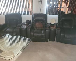 Electric recliner theater seating 