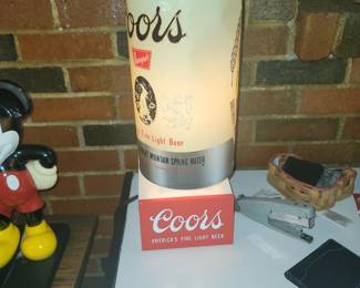 Vintage Coors rotating lamp