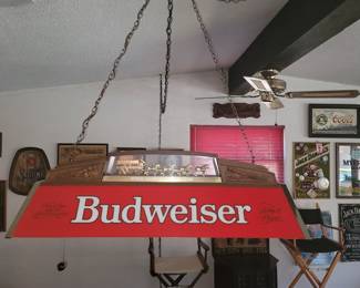 Beautiful Budweiser pool table lamp