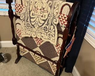 Quilts and quilt rack