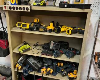 Battery operated tools, sold as sets with batteries and chargers