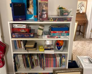 Puzzles, games, books, and artwork