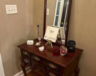 Entryway table with decor