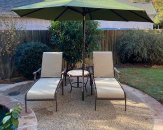 Tropitone Loungers and Large Sunbrella Umbrella
