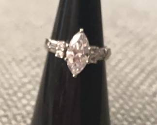 14k White Gold CZ Ring