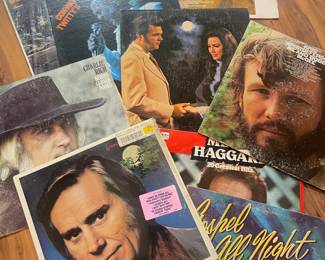Large Collection of Vintage Vinyl Albums, Country & Rock 