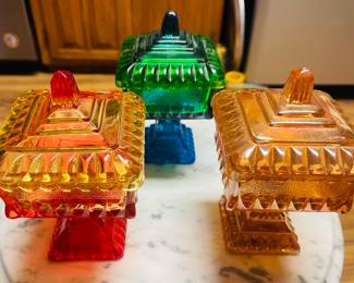 Vintage Jeanette Glass Wedding/Candy Dishes