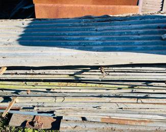 Lots of Vintage Zinc Corrugated Tin