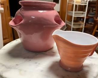 Beautiful Pink Strawberry Pot and Creamer
