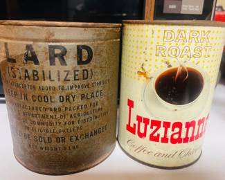 Old Hog Lard Tin & Okd Luzianne Tin 