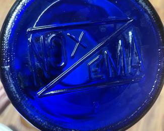 Large Vintage Cobalt Blue Noxzema Bottle