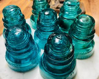 Aqua Blue Glass Insulators 