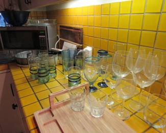 Mexican blown glass glassware