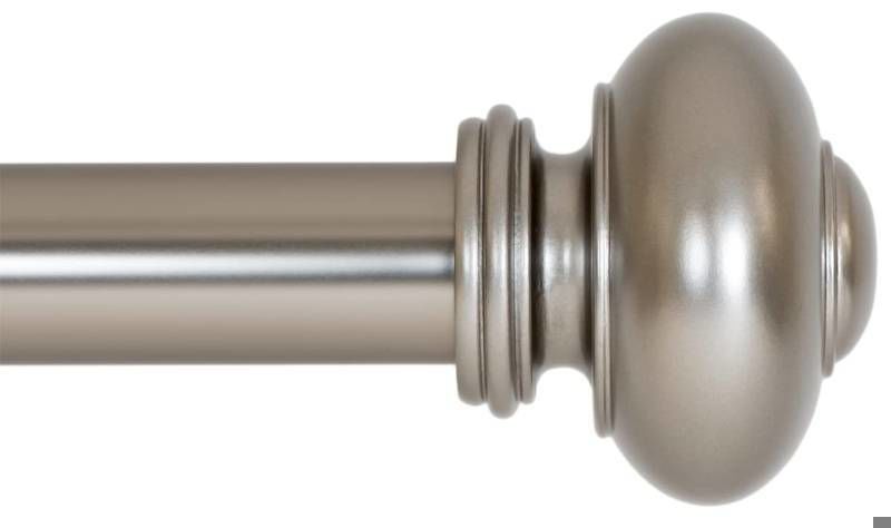 Ivilon Drapery Window Curtain Rod, Knob Design, 1 Inch Rod, 72 to 144 Inch, Satin Nickel