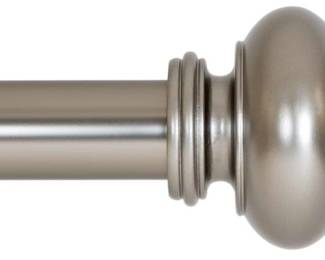 Ivilon Drapery Window Curtain Rod, Knob Design, 1 Inch Rod, 72 to 144 Inch, Satin Nickel