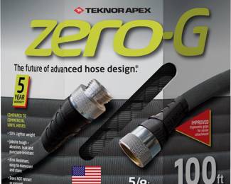 zero-G 4001-100 Garden Hose, 5/8in x 100ft, Gray