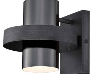 Westinghouse Exton One Light Indoor Wall Sconce Light Fixture, Distressed Aluminum Finish with Gun Metal Shade, Black