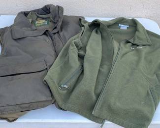 Mens Outdoor Vests Cabelas Goose Down and Columbia Fleece