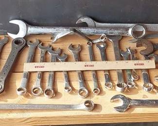 Assorted Wrenches Mixed Sizes and Types