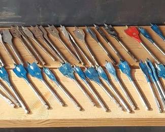 Assorted Wood Paddle Bits Various Sizes 