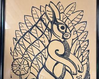 Walter Anderson Silkscreen - Rabbit-Buck