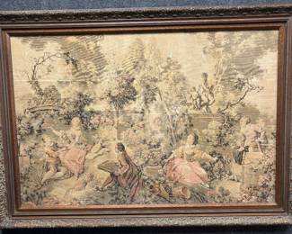 Vintage framed tapestry