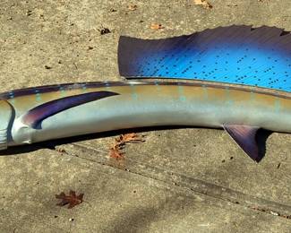 Decorative Sailfish Wall Mount, 105" Long x 43", Sail is Detached, Some Wear And Damage