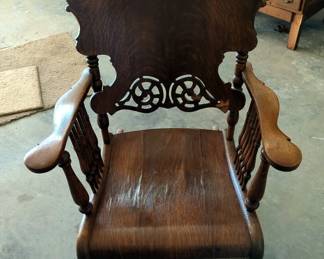 Hand Crafted Wood Rocking Chair, 37”x 24” x 31”
