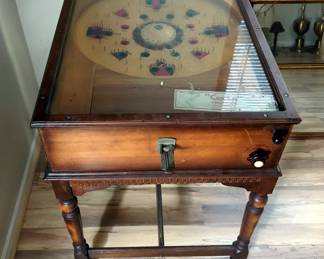 Antique Car-Lo Roulette Style Marble Pinball Game, Nickel Operated, 36" x 25.5" x 35"